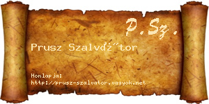 Prusz Szalvátor névjegykártya
